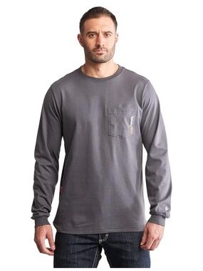 NWT Timberland PRO Men's Fr Cotton Core Long-Sleeve Pocket T-Shirt size L CAT 2